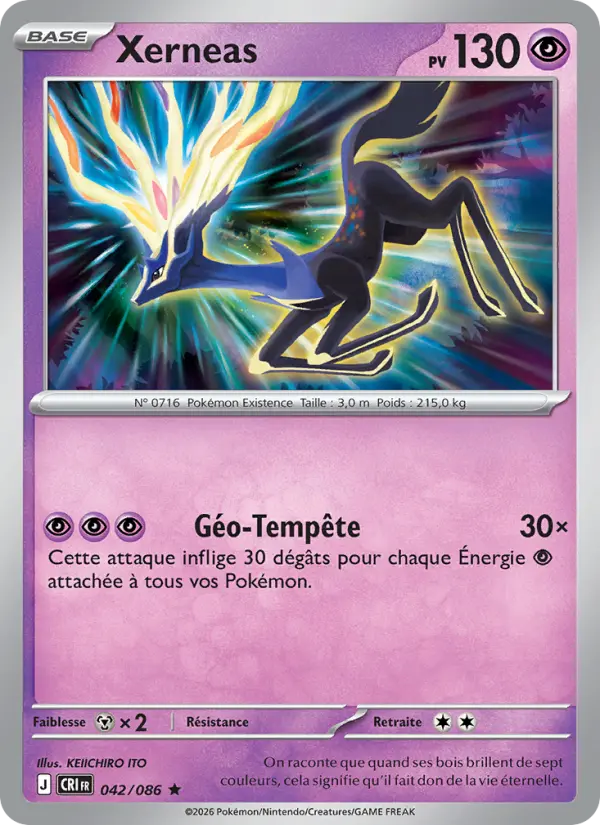 Carte Pokémon Xerneas 042/86 – Chaos Ascendant