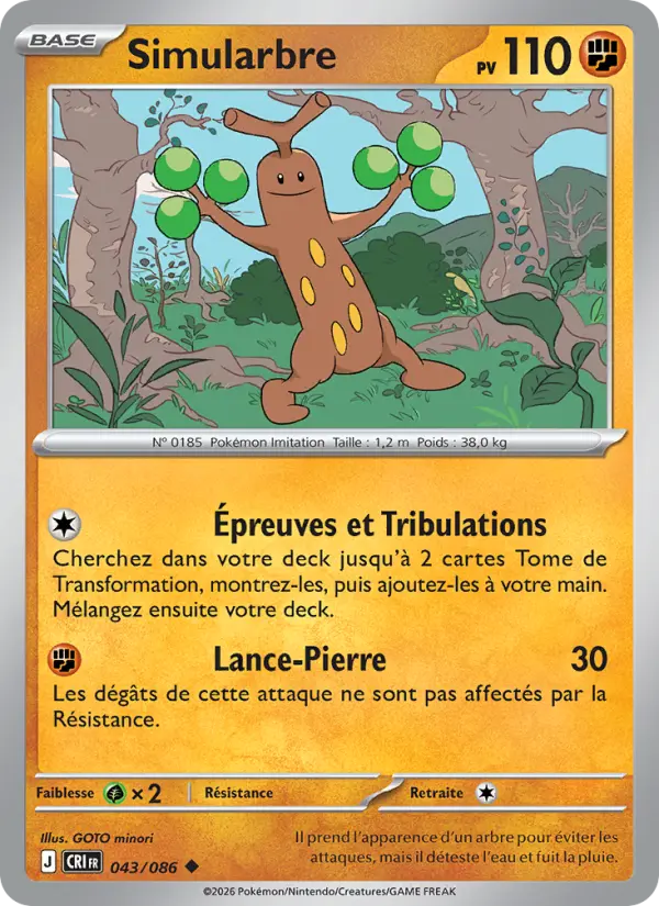 Scan HD carte Pokémon Simularbre 043/86 — Chaos Ascendant