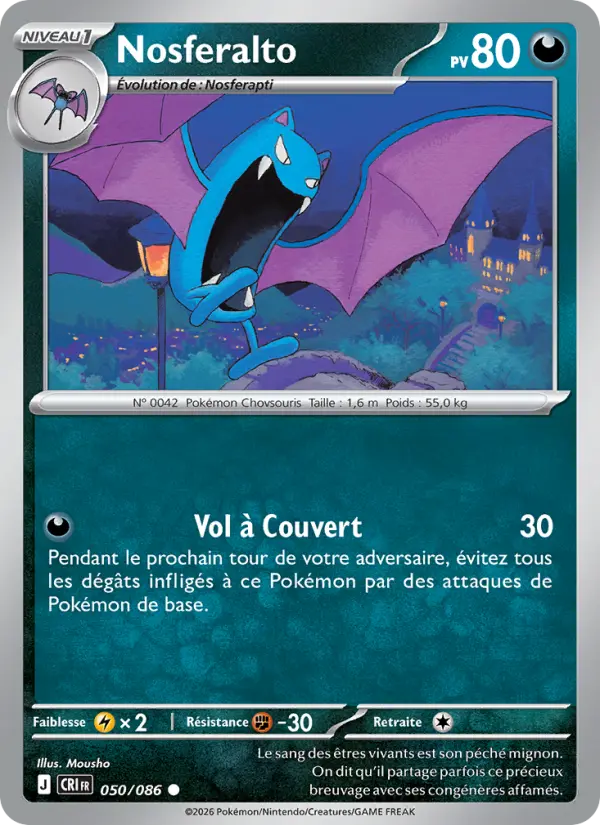 Scan HD carte Pokémon Nosferalto 050/86 — Chaos Ascendant