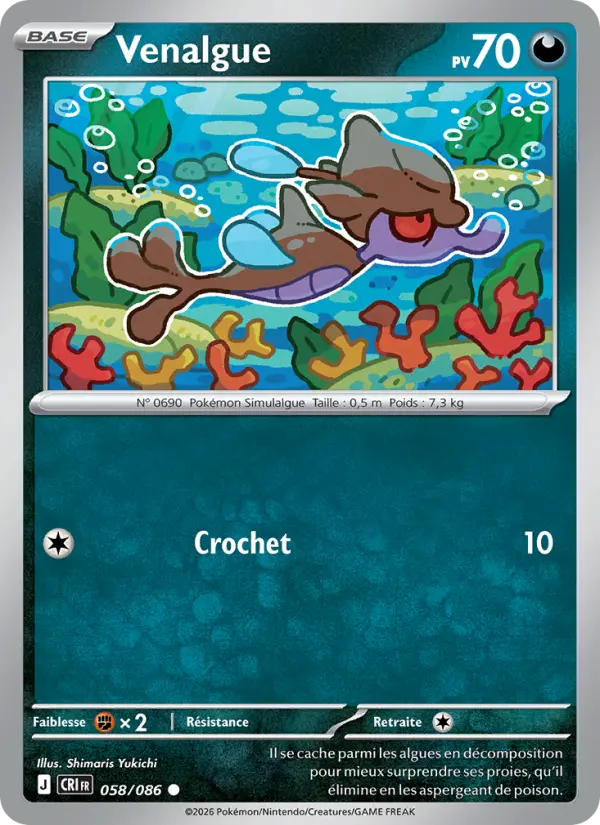 Scan HD carte Pokémon Venalgue 058/86 — Chaos Ascendant