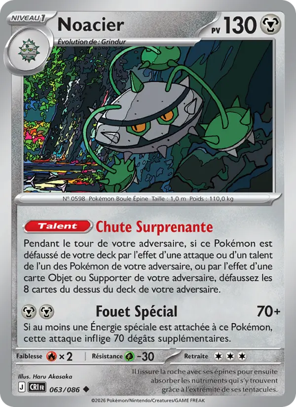 Scan HD carte Pokémon Noacier 063/86 — Chaos Ascendant