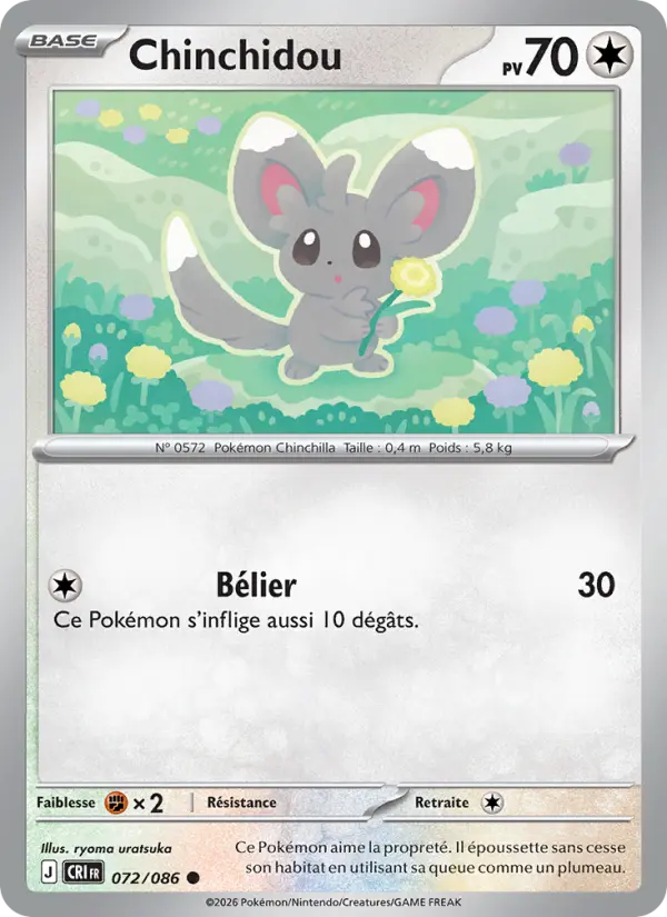 Carte Pokémon Chinchidou 072/86 – Chaos Ascendant