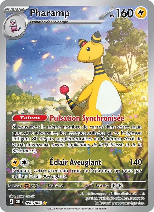 Scan HD carte Pokémon Pharamp 090/86 — Chaos Ascendant