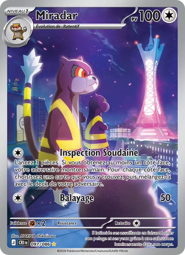 Scan HD carte Pokémon Miradar 097/86 — Chaos Ascendant