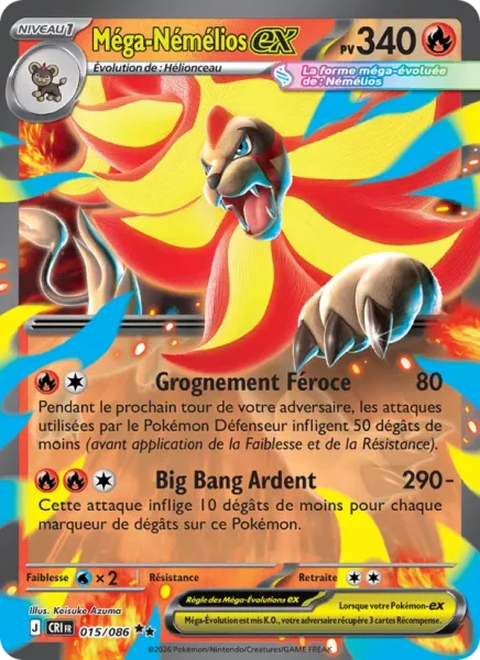 Scan HD carte Pokémon Méga-Némélios-ex 015/86 — Chaos Ascendant